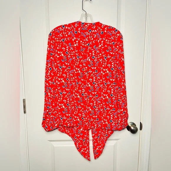 The Limited Red Floral Print Blouse Sz Petite M - Picture 3 of 10